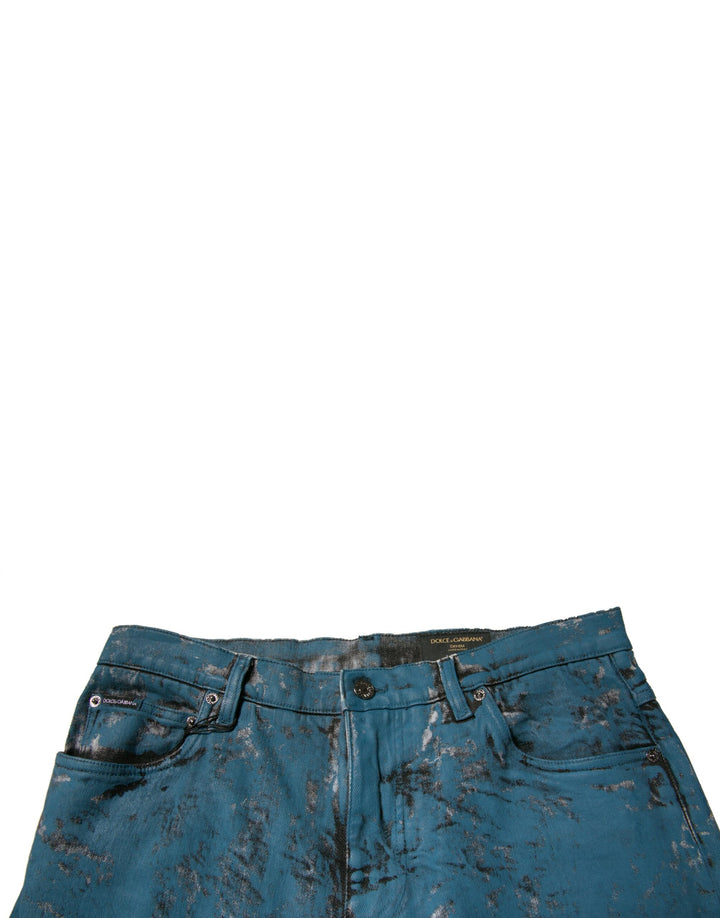 Dolce &amp; Gabbana Sample Sale Dolce &amp; Gabbana Blue Logo Cotton Stretch Skinny Denim Jeans - | Designer outlet