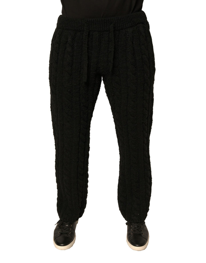 Dolce &amp; Gabbana Sample Sale Dolce &amp; Gabbana Black Wool Knitted Skinny Pants - | Designer outlet