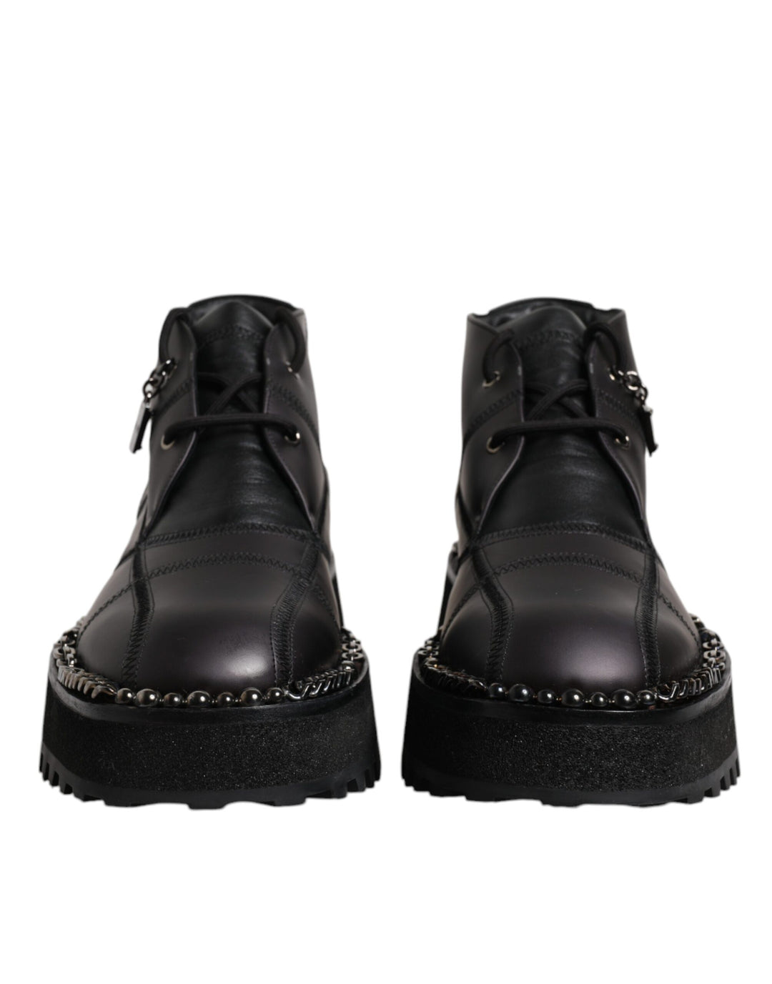 Dolce &amp; Gabbana Sample Sale Dolce &amp; Gabbana Black Leather Lace Up Ankle Boots Shoes - | Designer outlet