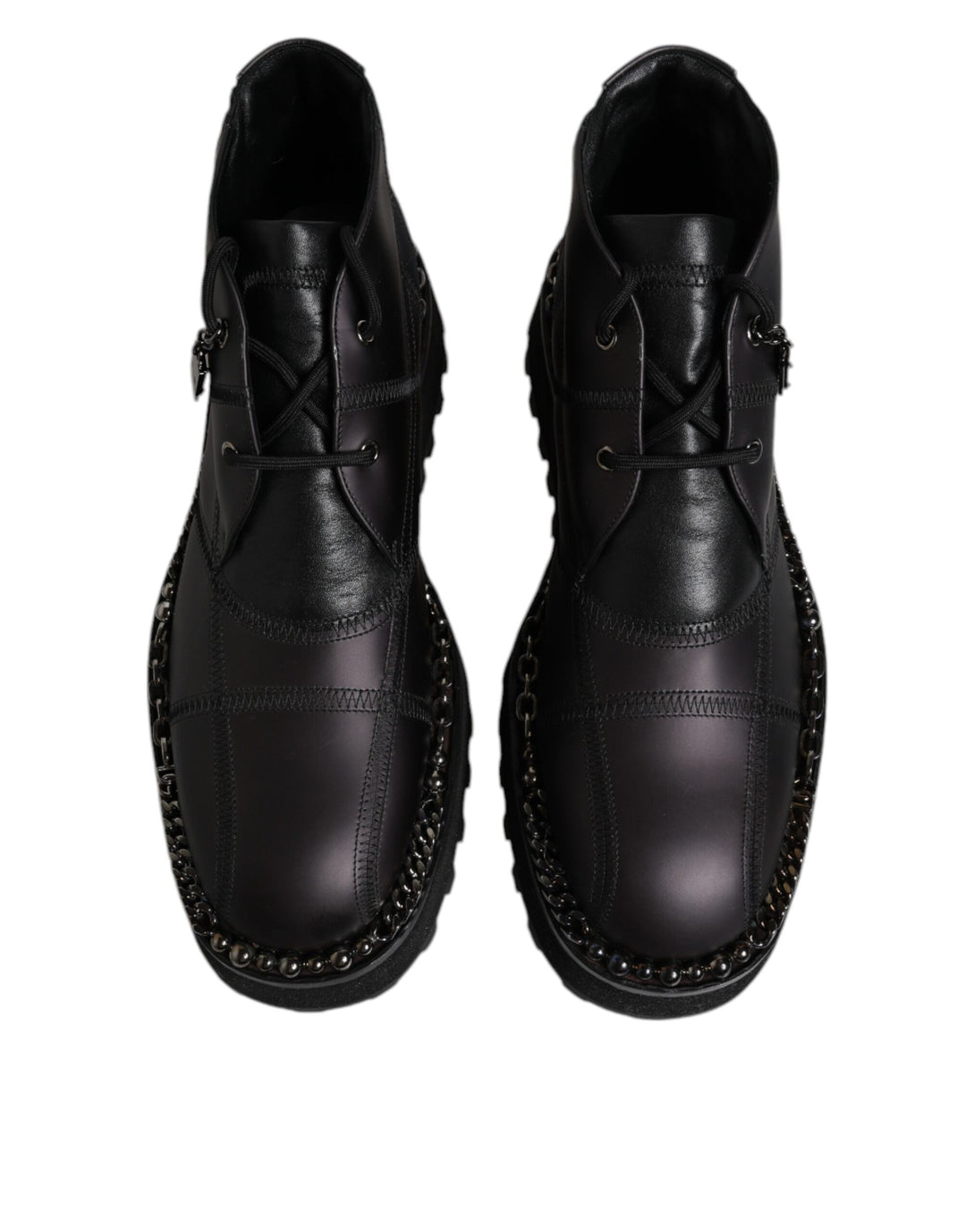 Dolce &amp; Gabbana Sample Sale Dolce &amp; Gabbana Black Leather Lace Up Ankle Boots Shoes - | Designer outlet