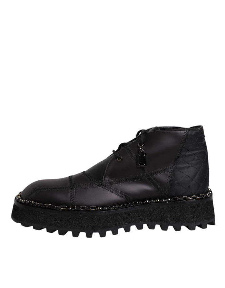 Dolce &amp; Gabbana Sample Sale Dolce &amp; Gabbana Black Leather Lace Up Ankle Boots Shoes - | Designer outlet