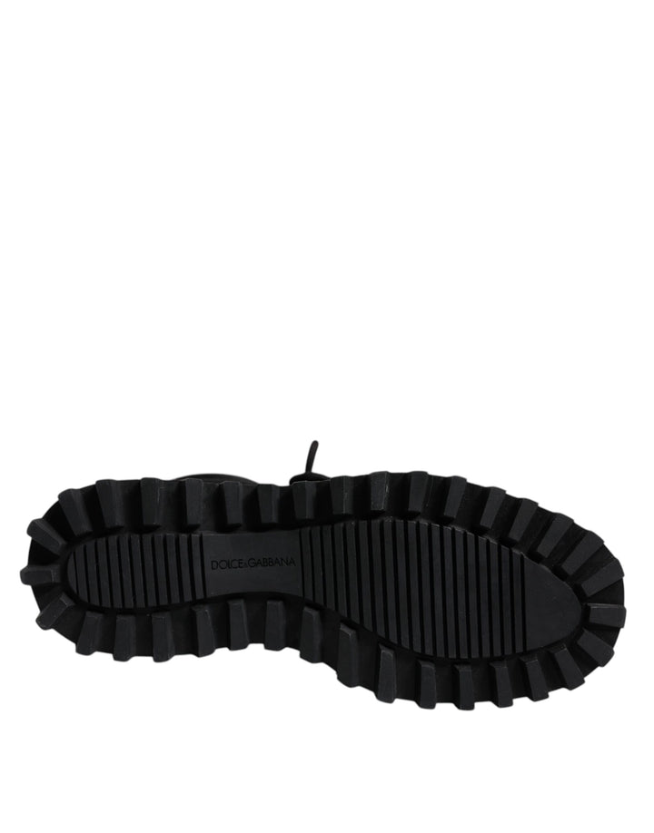 Dolce &amp; Gabbana Sample Sale Dolce &amp; Gabbana Black Padded Mid Calf Lace Up Boots Shoes - | Designer outlet
