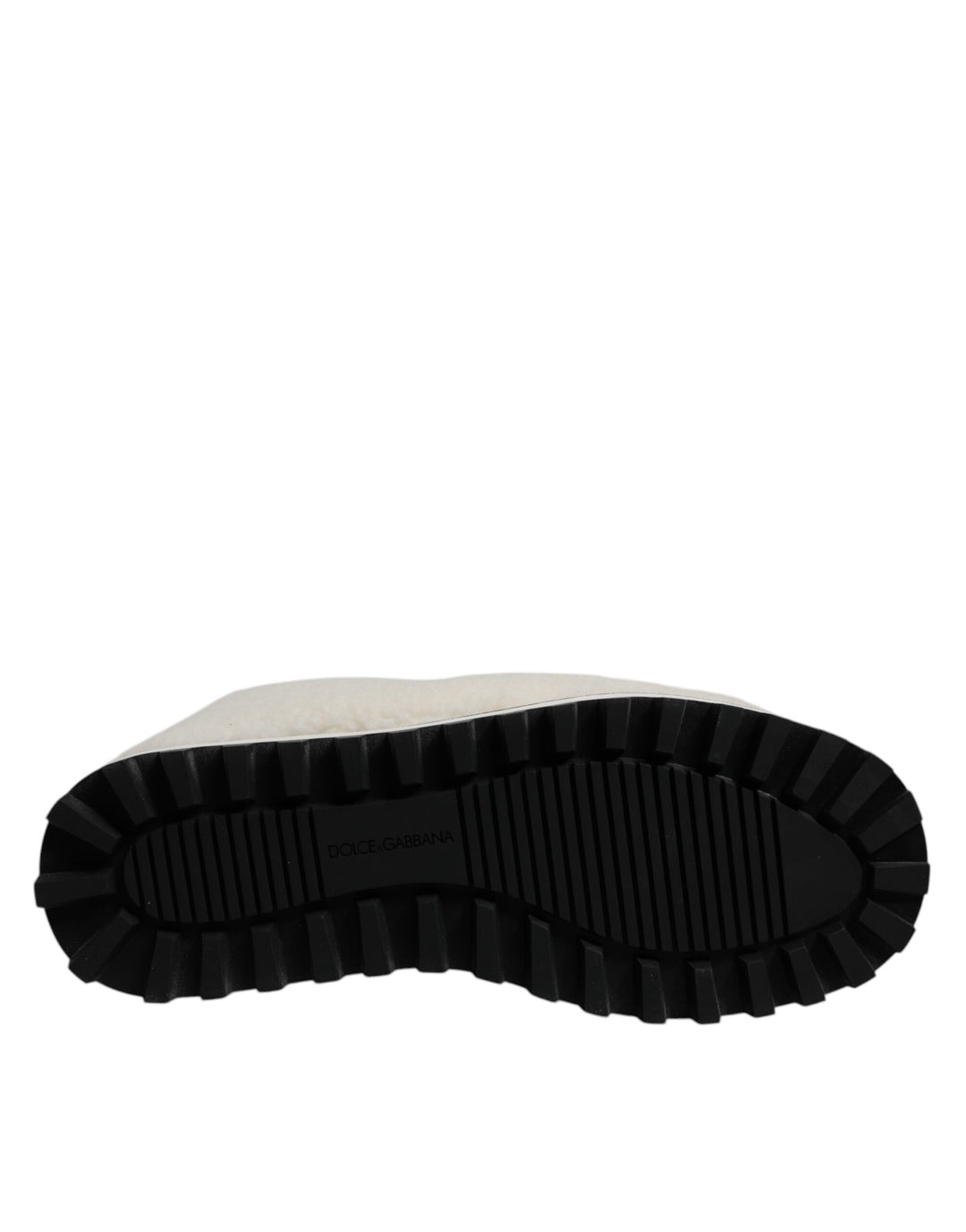 Dolce &amp; Gabbana Sample Sale Dolce &amp; Gabbana White Plush Logo Padded Mid Calf Boots Shoes - | Designer outlet
