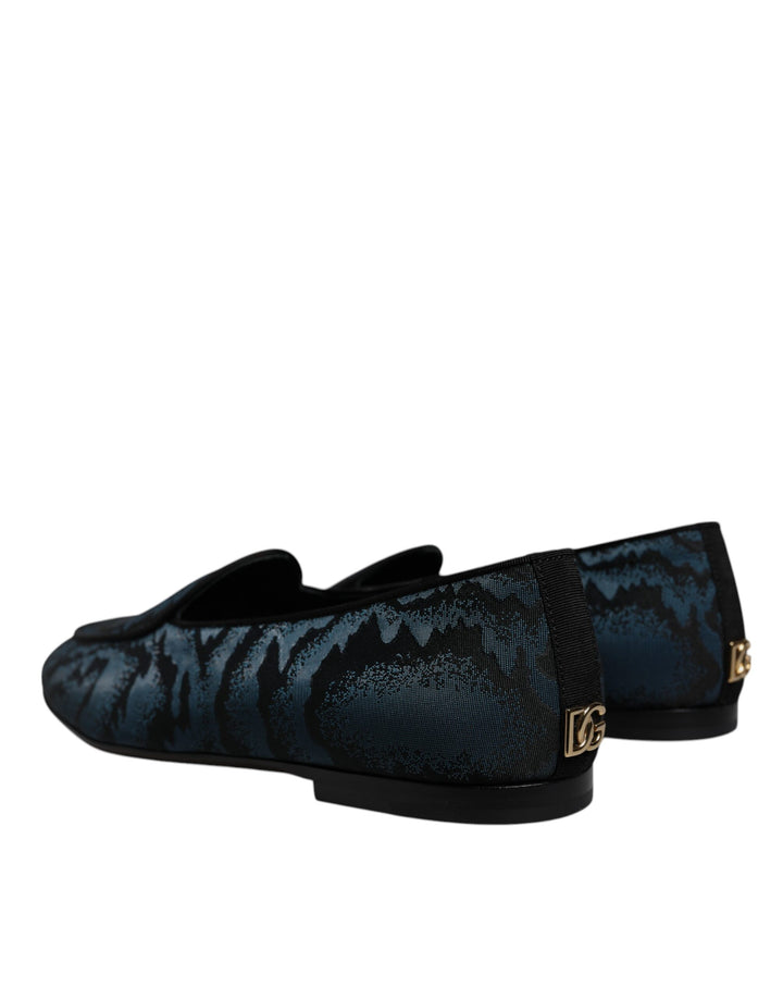 Dolce & Gabbana Blue Black Flats Men Loafers Dress Shoes by Dolce & Gabbana outlet now on sale