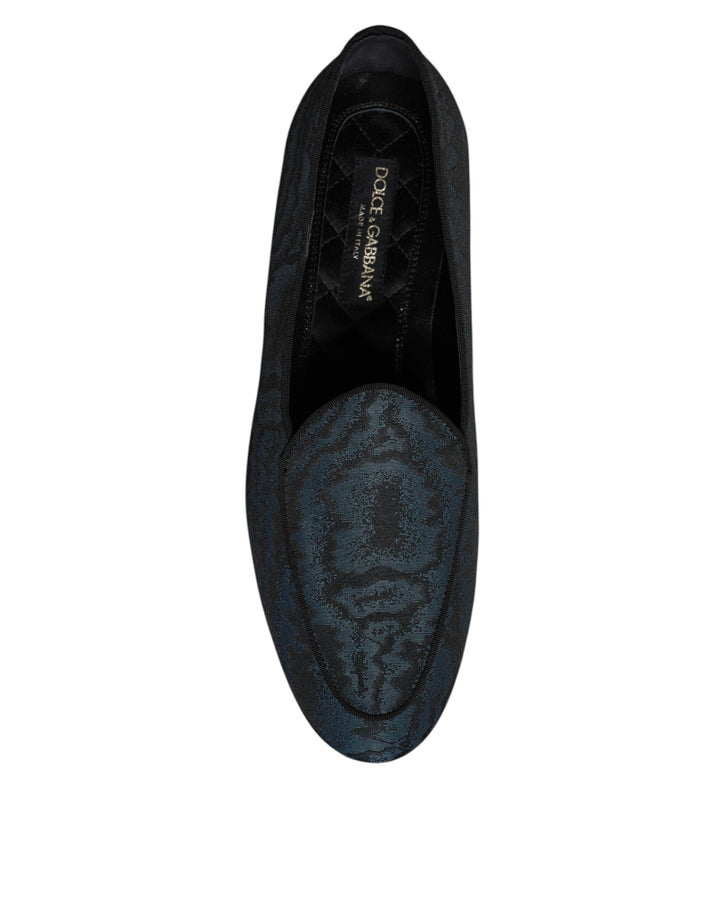 Dolce & Gabbana Blue Black Flats Men Loafers Dress Shoes by Dolce & Gabbana outlet now on sale
