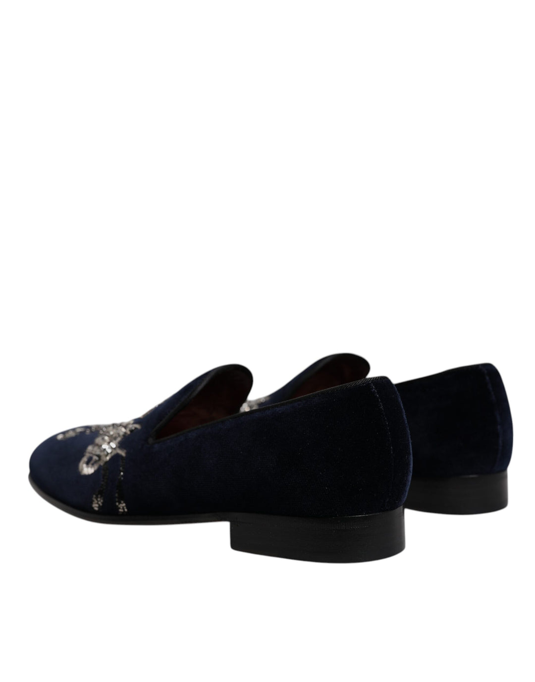 Dolce &amp; Gabbana Sample Sale Dolce &amp; Gabbana Black Velvet Floral Gun Loafers Dress Shoes - | Designer outlet