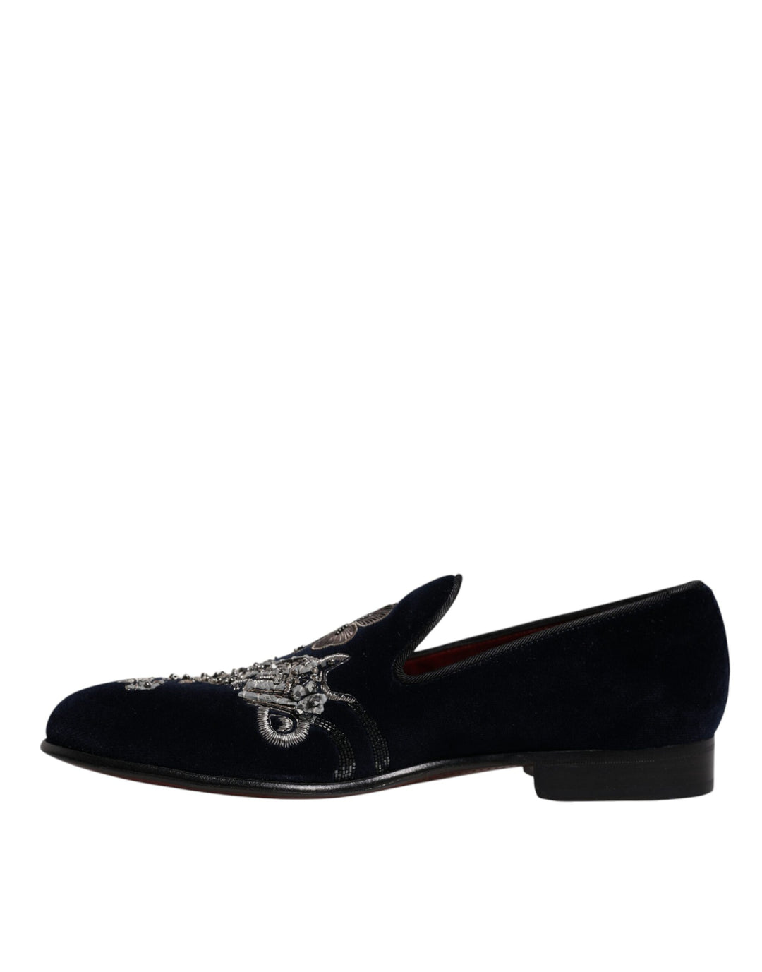 Dolce &amp; Gabbana Sample Sale Dolce &amp; Gabbana Black Velvet Floral Gun Loafers Dress Shoes - | Designer outlet