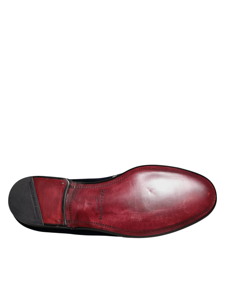Dolce &amp; Gabbana Sample Sale Dolce &amp; Gabbana Black Velvet Floral Gun Loafers Dress Shoes - | Designer outlet