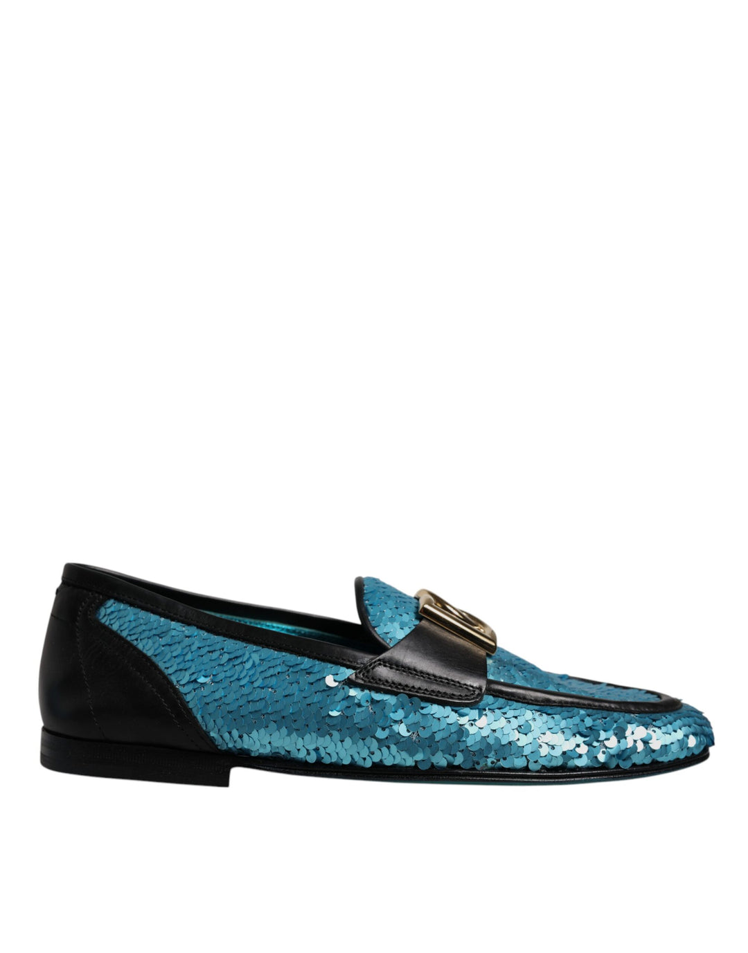 Dolce & Gabbana Blue Sequined Loafers Formal Dress Shoes by Dolce & Gabbana outlet now on sale