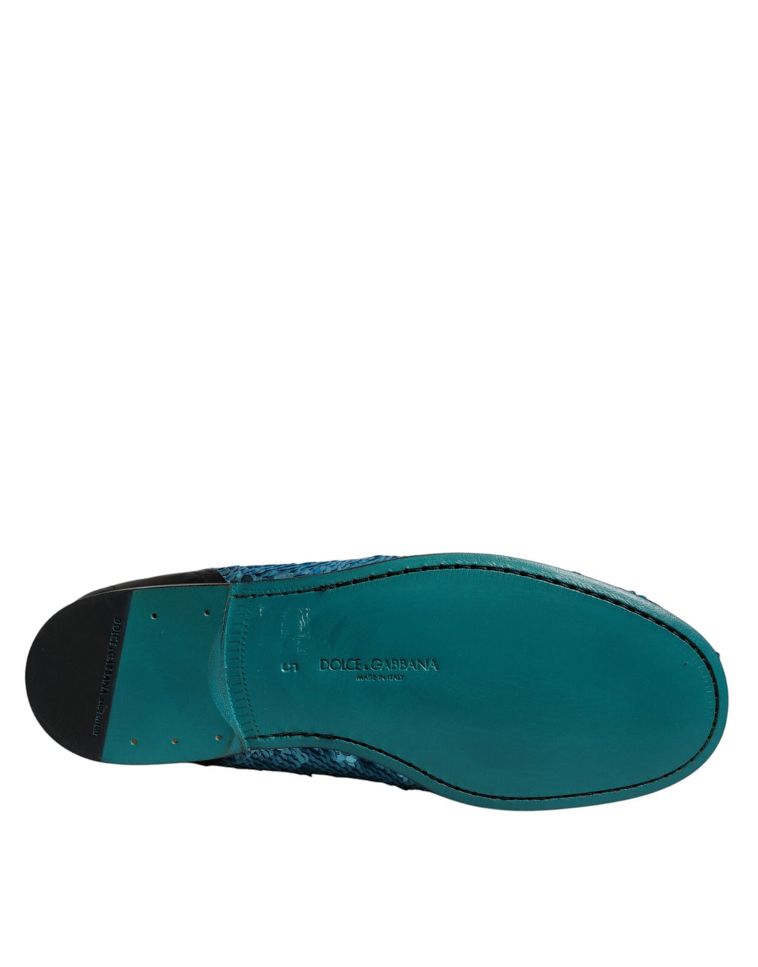 Dolce & Gabbana Blue Sequined Loafers Formal Dress Shoes by Dolce & Gabbana outlet now on sale