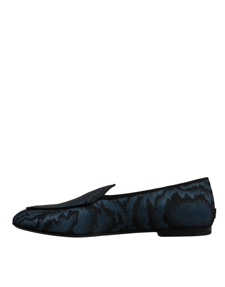 Dolce & Gabbana Blue Black Flats Men Loafers Dress Shoes by Dolce & Gabbana outlet now on sale