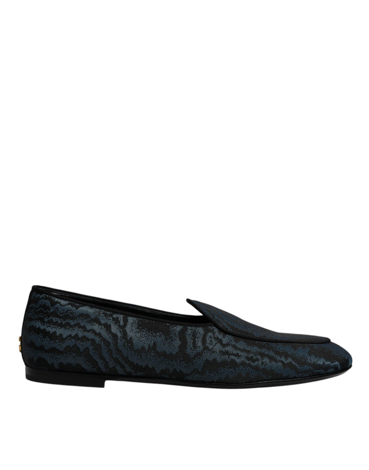 Dolce & Gabbana Blue Black Flats Men Loafers Dress Shoes by Dolce & Gabbana outlet now on sale