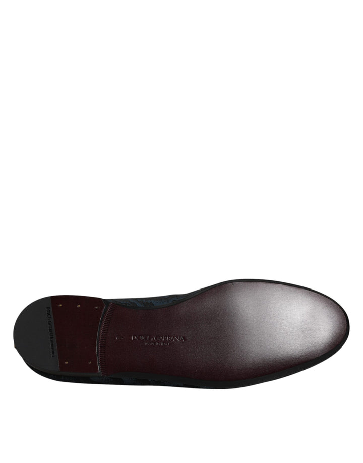 Dolce & Gabbana Blue Black Flats Men Loafers Dress Shoes by Dolce & Gabbana outlet now on sale