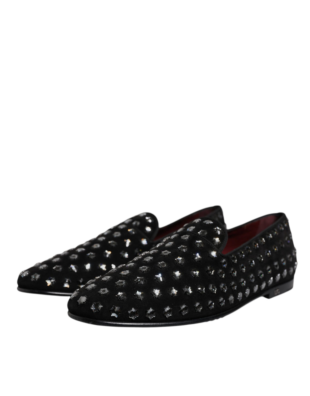 Dolce & Gabbana Black Crystal Embellished Loafers Dress Shoes by Dolce & Gabbana outlet now on sale