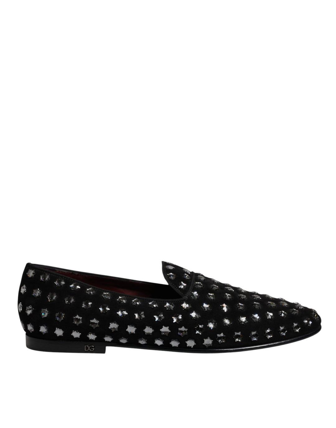 Dolce & Gabbana Black Crystal Embellished Loafers Dress Shoes by Dolce & Gabbana outlet now on sale
