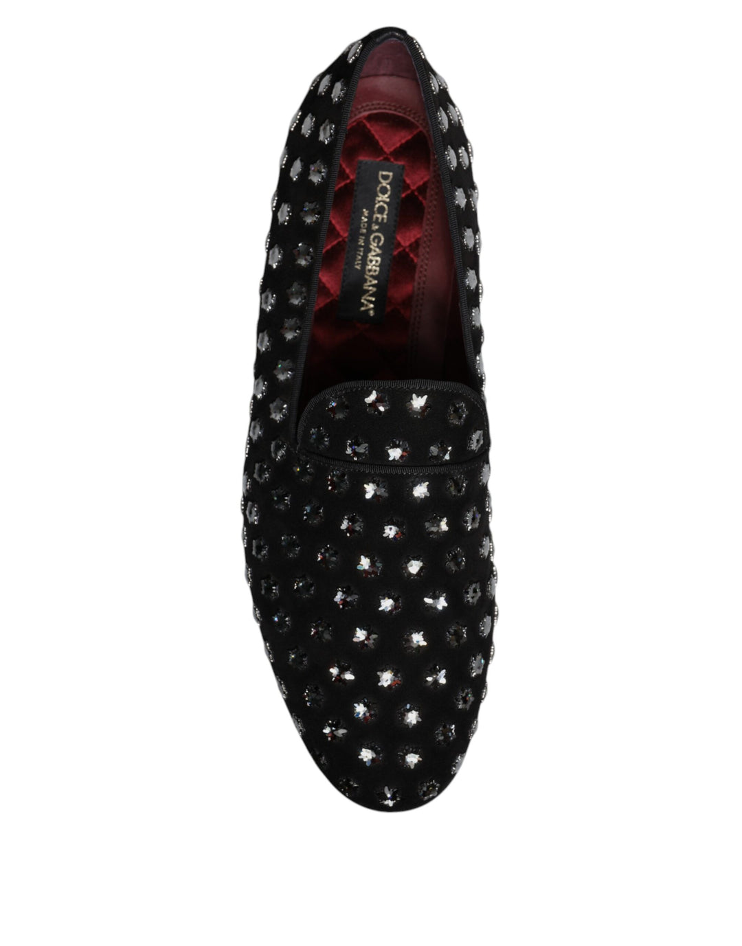 Dolce & Gabbana Black Crystal Embellished Loafers Dress Shoes by Dolce & Gabbana outlet now on sale