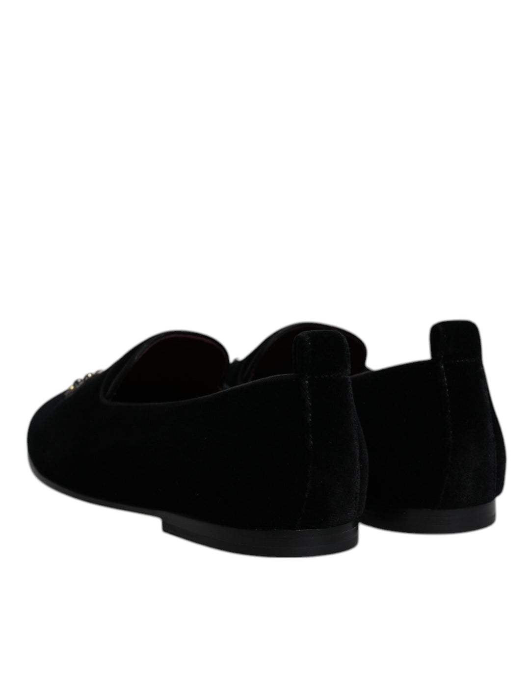 Dolce &amp; Gabbana Sample Sale Dolce &amp; Gabbana Black Velvet Crystal Crown Loafers Formal Dress Shoes - | Designer outlet