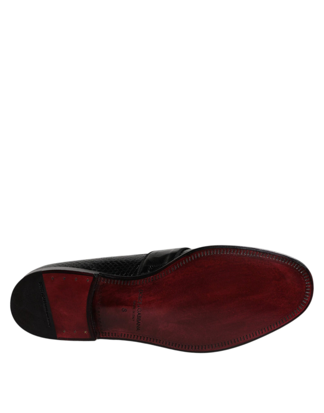 Dolce & Gabbana Black Exotic Leather DG Logo Loafers Formal Dress Shoes by Dolce & Gabbana outlet now on sale