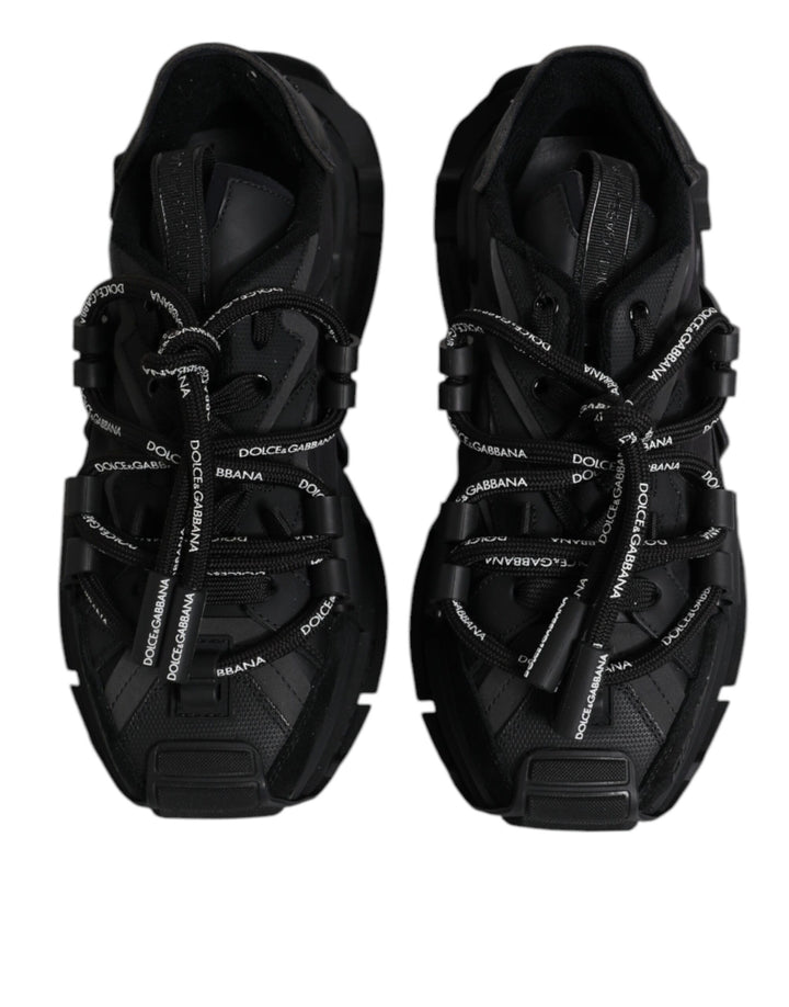 Dolce &amp; Gabbana Sample Sale Dolce &amp; Gabbana Black Low Top Space Lace Up Sneakers Shoes - | Designer outlet