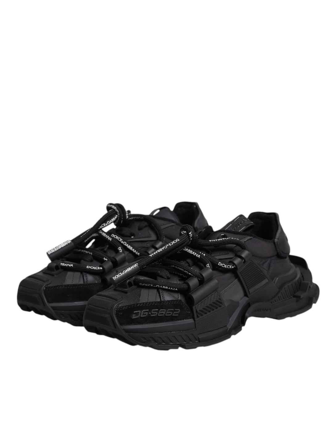 Dolce &amp; Gabbana Sample Sale Dolce &amp; Gabbana Black Low Top Space Lace Up Sneakers Shoes - | Designer outlet