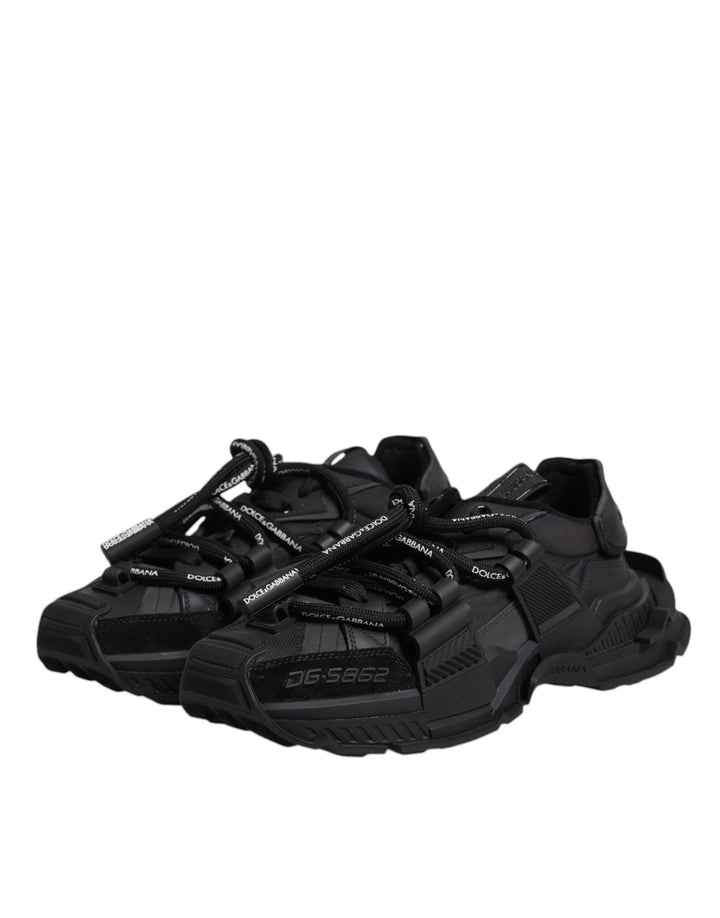 Dolce &amp; Gabbana Sample Sale Dolce &amp; Gabbana Black Low Top Space Lace Up Sneakers Shoes - | Designer outlet