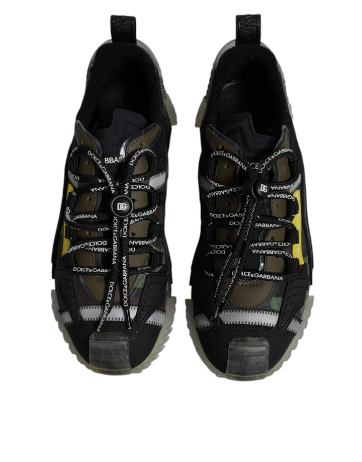 Dolce &amp; Gabbana Black Green Camo NS1 Low Top Sneakers Shoes by Dolce &amp; Gabbana outlet now on sale
