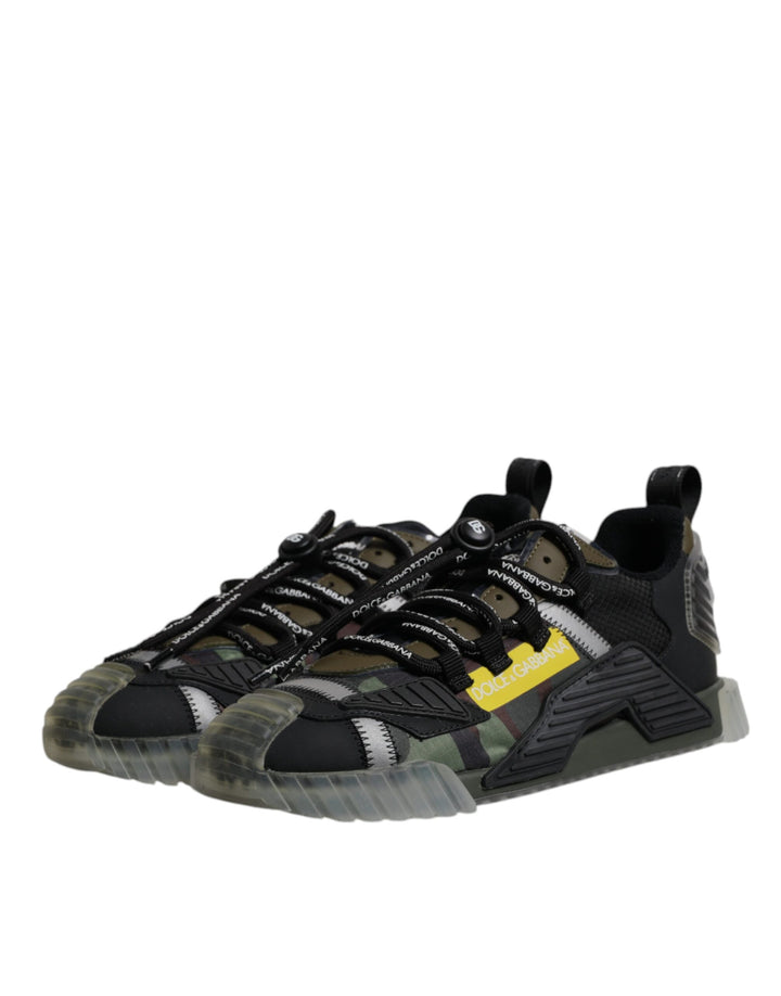 Dolce &amp; Gabbana Black Green Camo NS1 Low Top Sneakers Shoes by Dolce &amp; Gabbana outlet now on sale