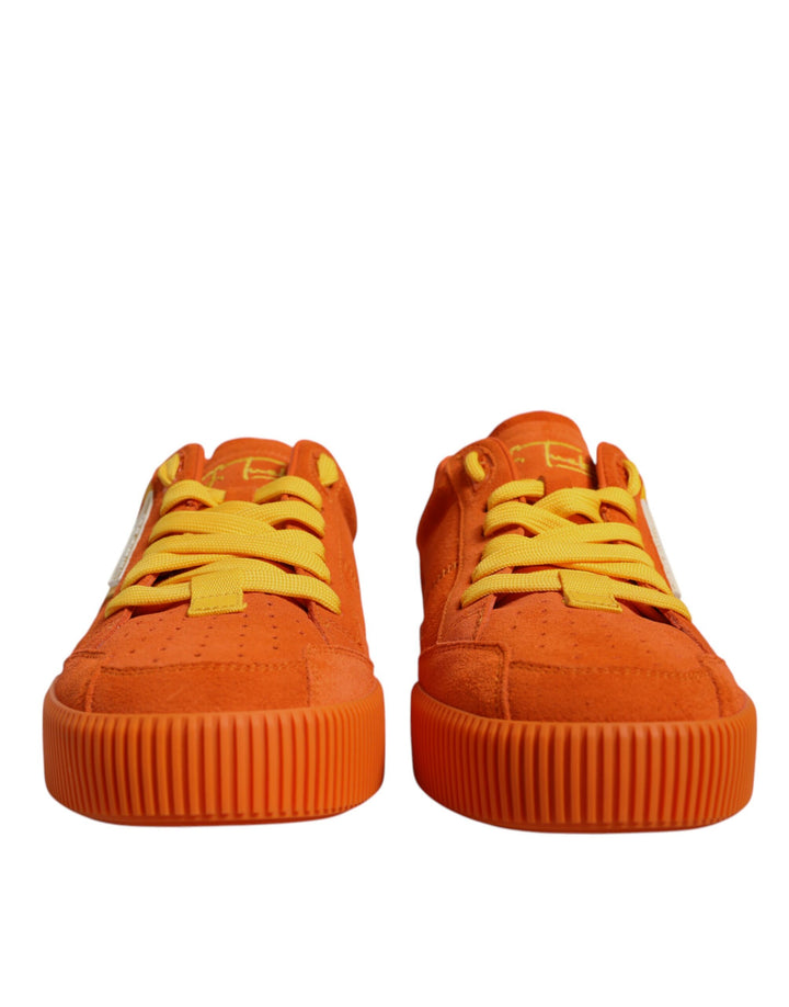 Dolce &amp; Gabbana Orange Miami Leather Low Top Sneakers Shoes by Dolce &amp; Gabbana outlet now on sale