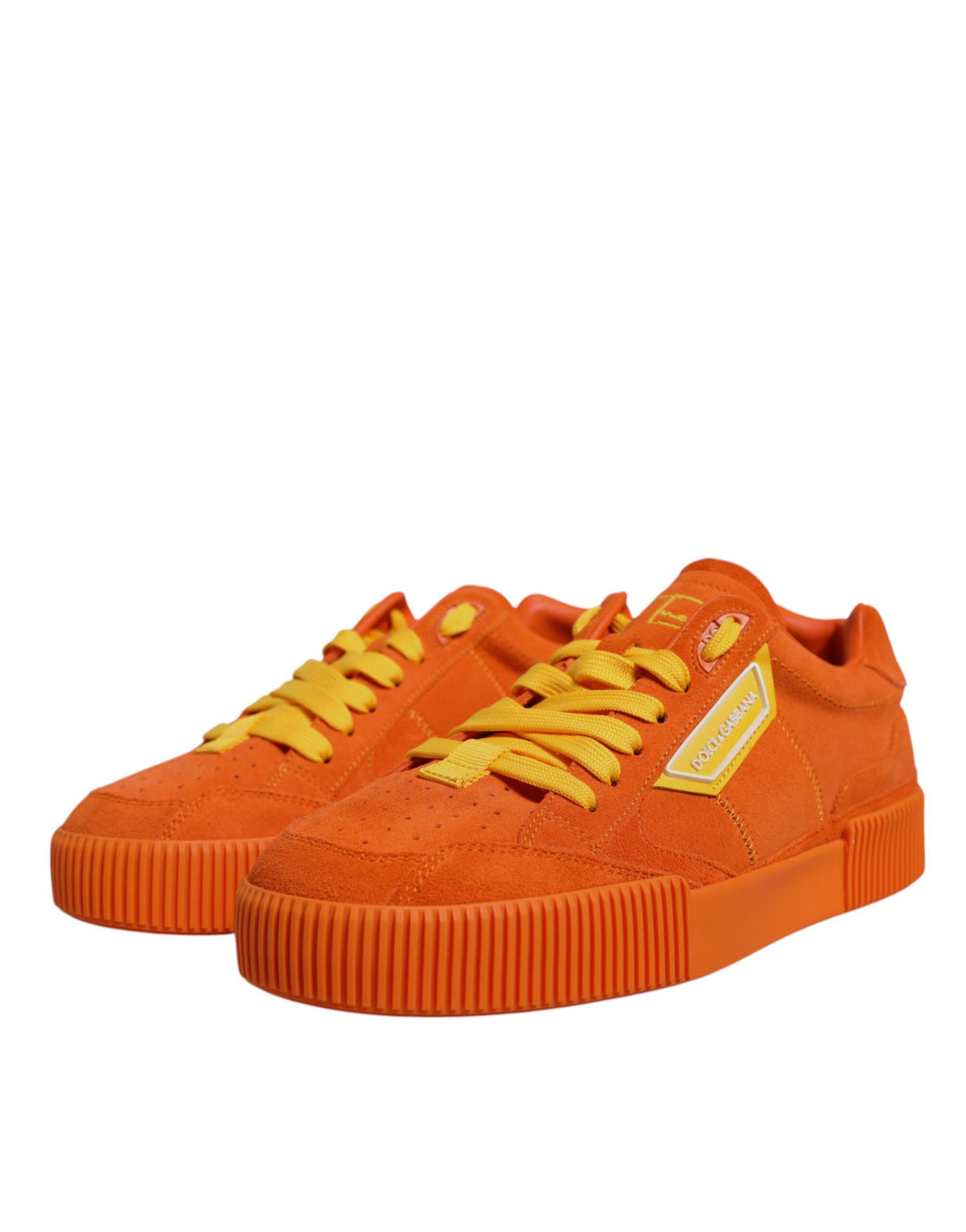 Dolce &amp; Gabbana Orange Miami Leather Low Top Sneakers Shoes by Dolce &amp; Gabbana outlet now on sale