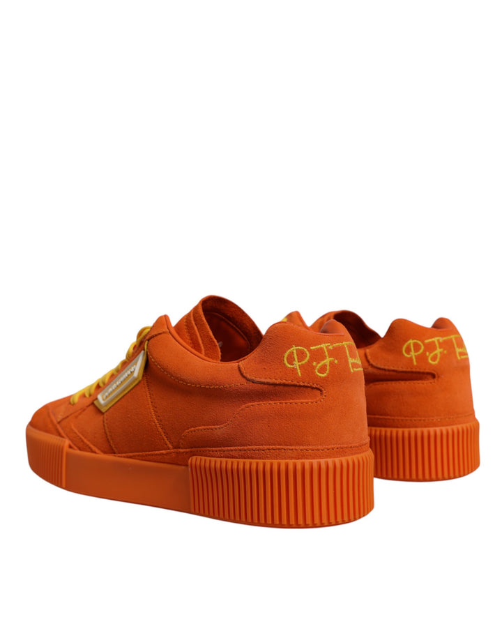 Dolce &amp; Gabbana Orange Miami Leather Low Top Sneakers Shoes by Dolce &amp; Gabbana outlet now on sale