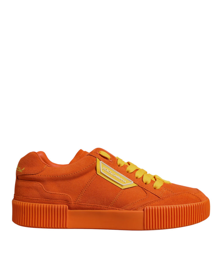 Dolce &amp; Gabbana Orange Miami Leather Low Top Sneakers Shoes by Dolce &amp; Gabbana outlet now on sale