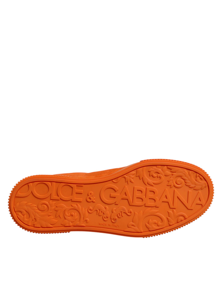 Dolce &amp; Gabbana Orange Miami Leather Low Top Sneakers Shoes by Dolce &amp; Gabbana outlet now on sale