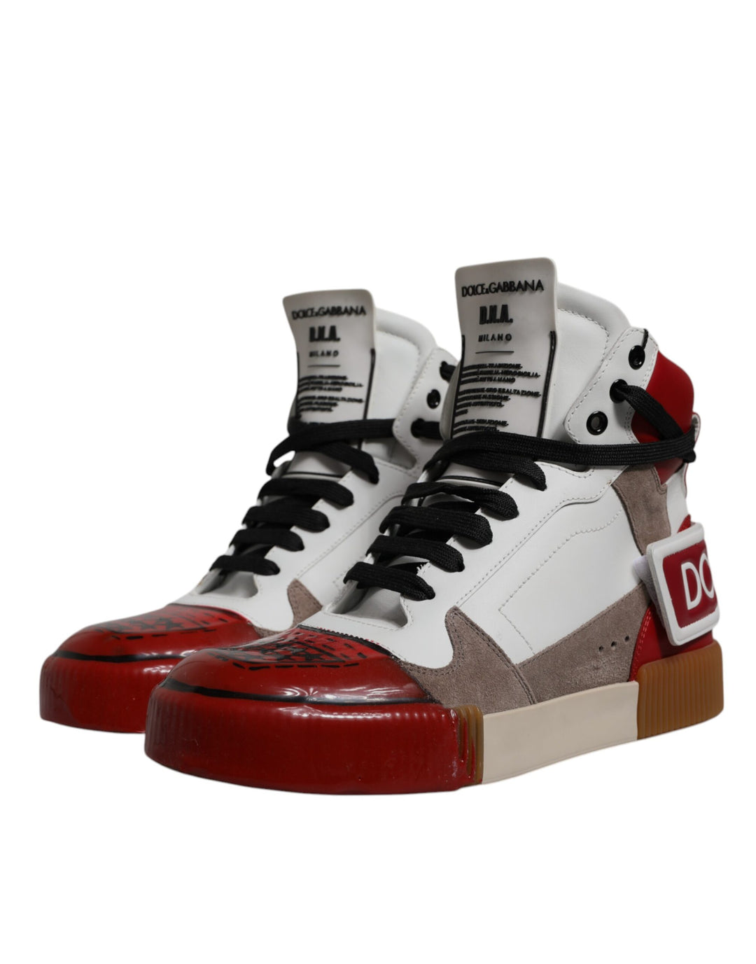Dolce &amp; Gabbana Multicolor Leather High Top Sneakers Shoes by Dolce &amp; Gabbana outlet now on sale