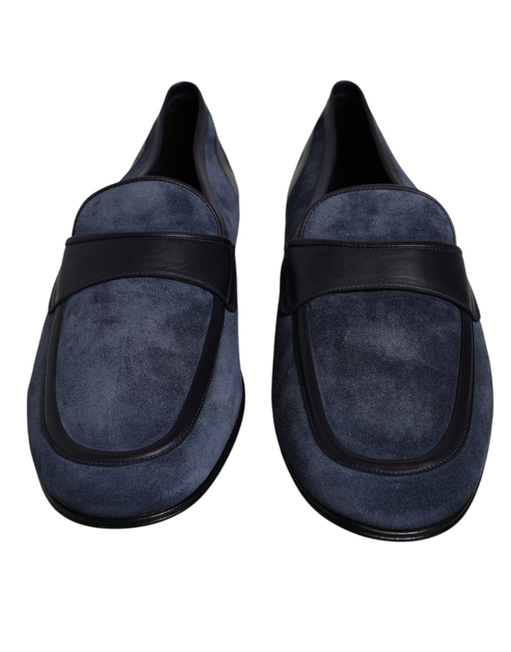 Dolce &amp; Gabbana Blue Suede Leather Shoes Loafer Moccasin Shoes by Dolce &amp; Gabbana outlet now on sale