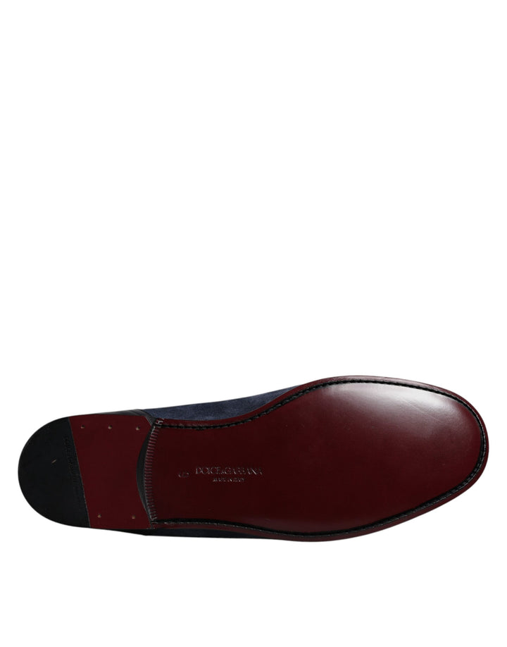 Dolce &amp; Gabbana Blue Suede Leather Shoes Loafer Moccasin Shoes by Dolce &amp; Gabbana outlet now on sale