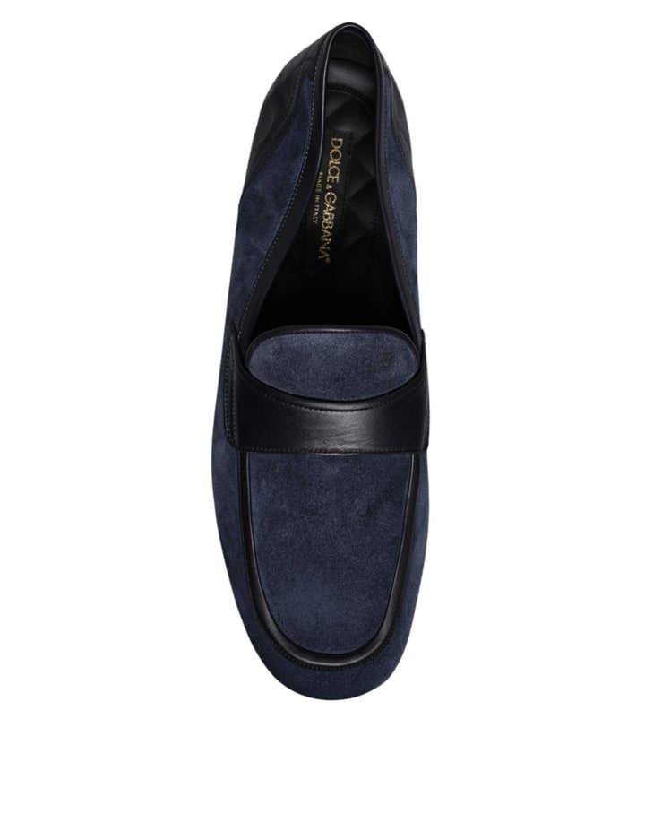 Dolce &amp; Gabbana Blue Suede Leather Shoes Loafer Moccasin Shoes by Dolce &amp; Gabbana outlet now on sale