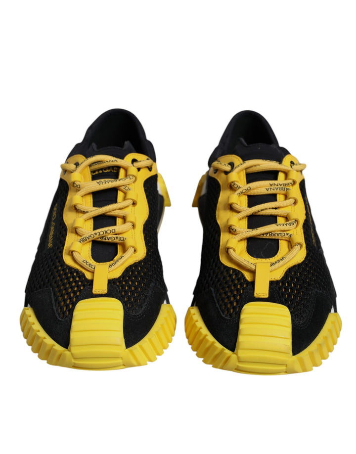 Dolce &amp; Gabbana Black Yellow Low Top NS1 Sneakers Shoes by Dolce &amp; Gabbana outlet now on sale