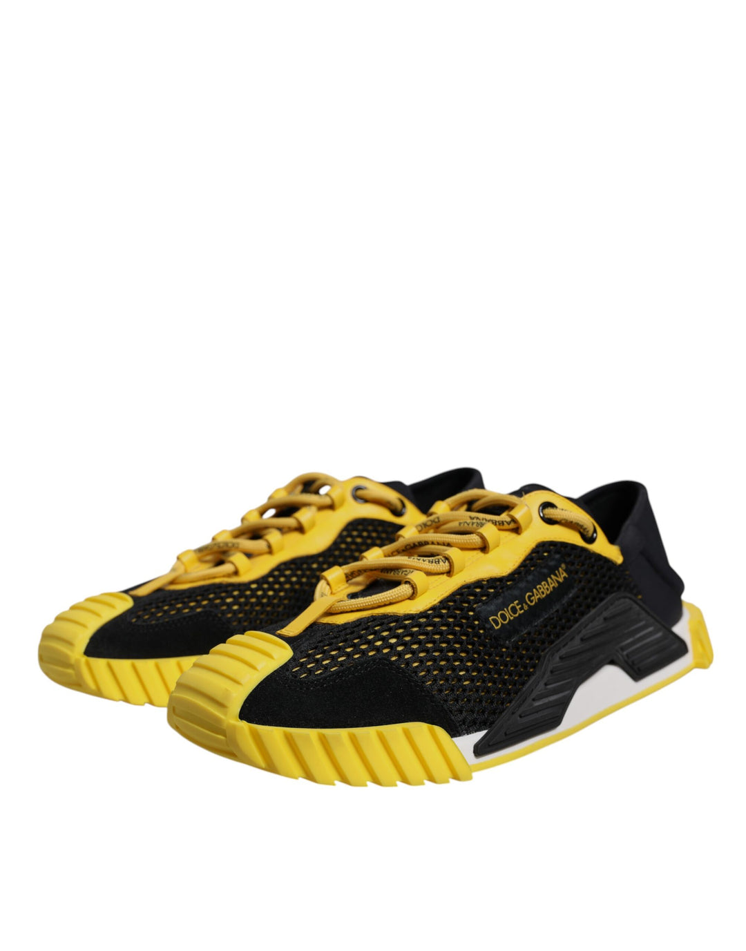 Dolce &amp; Gabbana Black Yellow Low Top NS1 Sneakers Shoes by Dolce &amp; Gabbana outlet now on sale