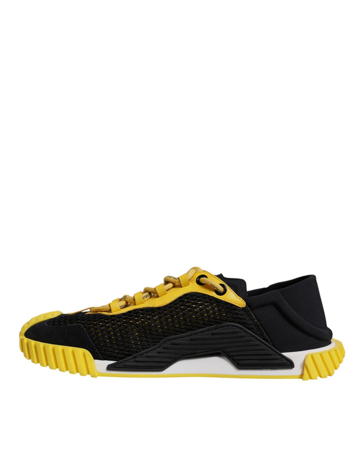 Dolce &amp; Gabbana Black Yellow Low Top NS1 Sneakers Shoes by Dolce &amp; Gabbana outlet now on sale