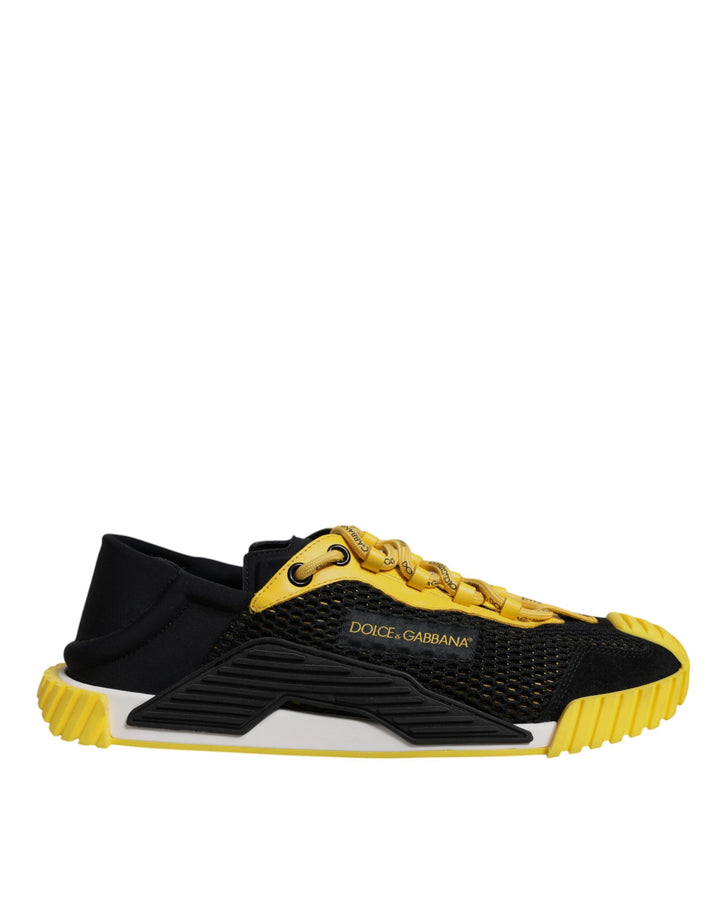 Dolce &amp; Gabbana Black Yellow Low Top NS1 Sneakers Shoes by Dolce &amp; Gabbana outlet now on sale