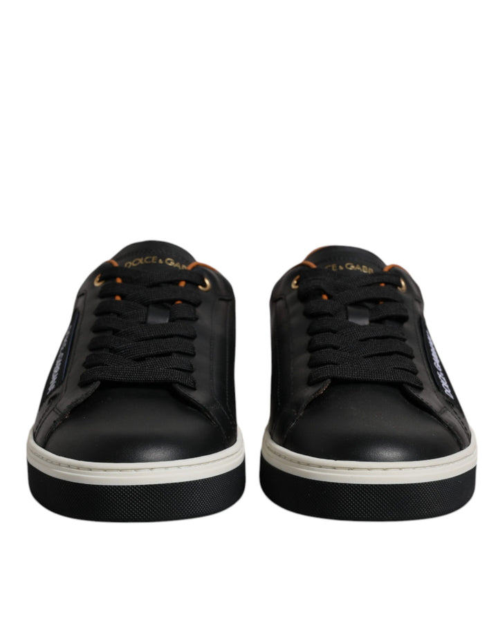 Dolce &amp; Gabbana Sample Sale Dolce &amp; Gabbana Black Leather Low Top Men Sneakers Shoes - | Designer outlet