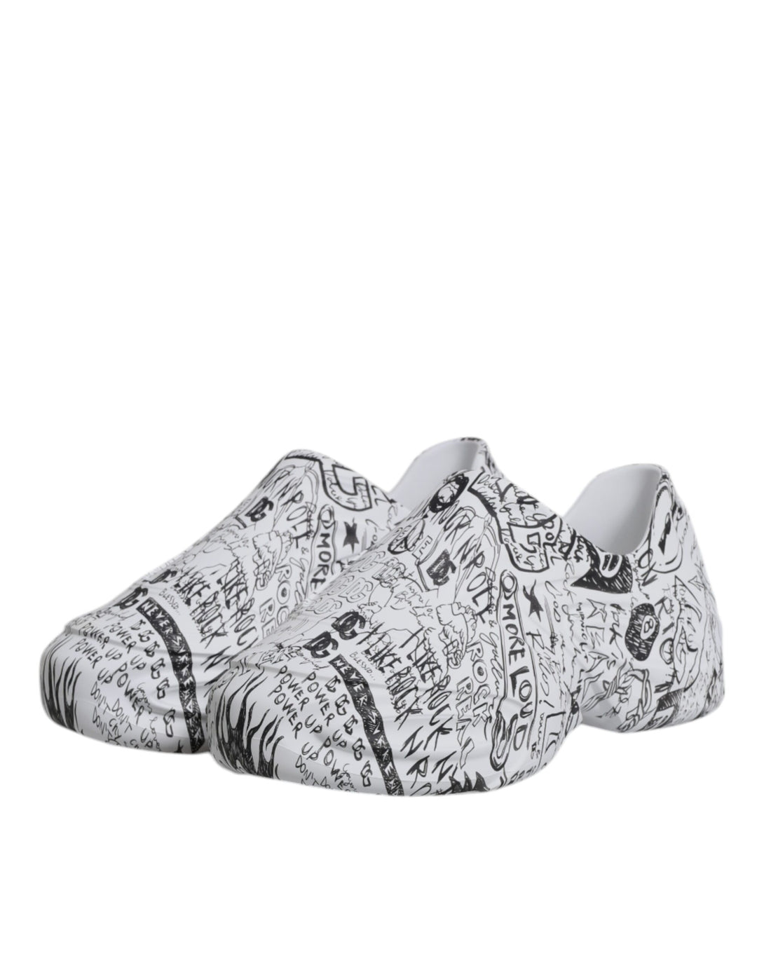 Dolce &amp; Gabbana Sample Sale Dolce &amp; Gabbana White Black Graffiti Daymaster Sneakers Shoes - | Designer outlet