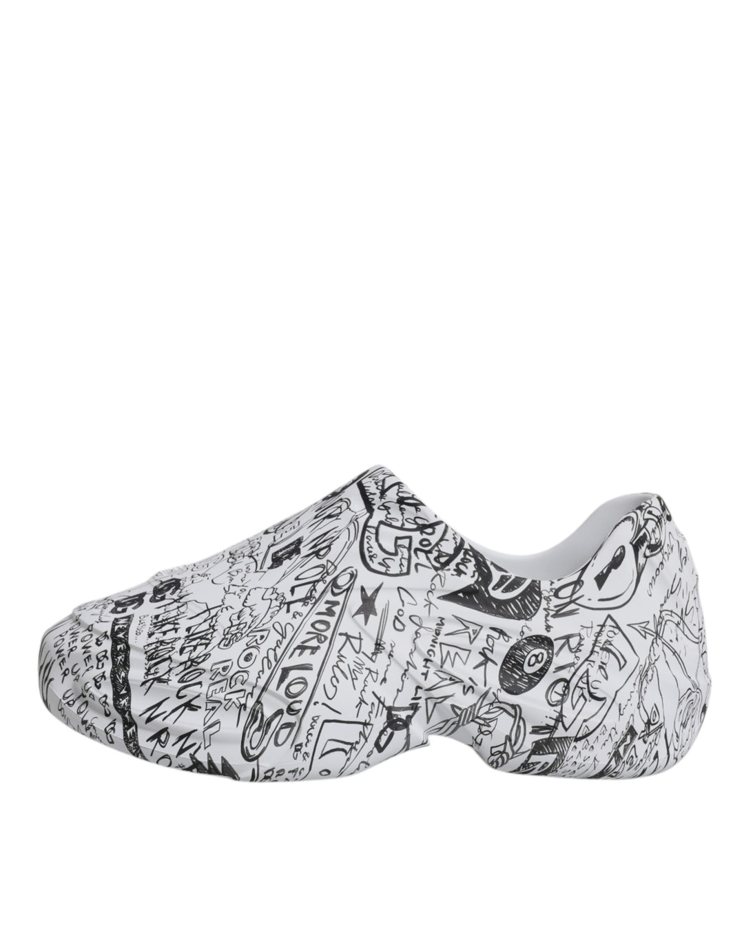 Dolce &amp; Gabbana Sample Sale Dolce &amp; Gabbana White Black Graffiti Daymaster Sneakers Shoes - | Designer outlet