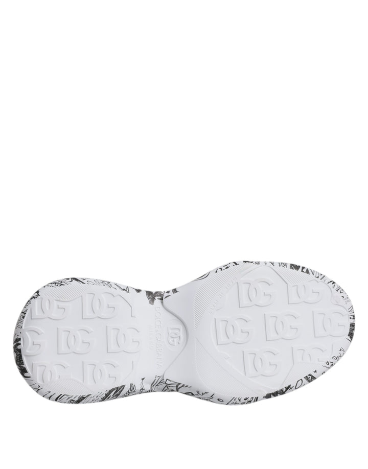 Dolce &amp; Gabbana Sample Sale Dolce &amp; Gabbana White Black Graffiti Daymaster Sneakers Shoes - | Designer outlet