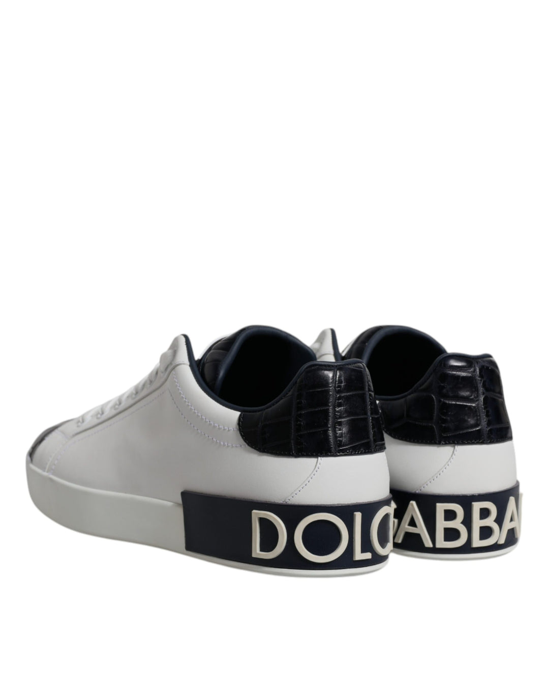 Dolce &amp; Gabbana Sample Sale Dolce &amp; Gabbana White Black Leather Portofino Sneakers Shoes - | Designer outlet
