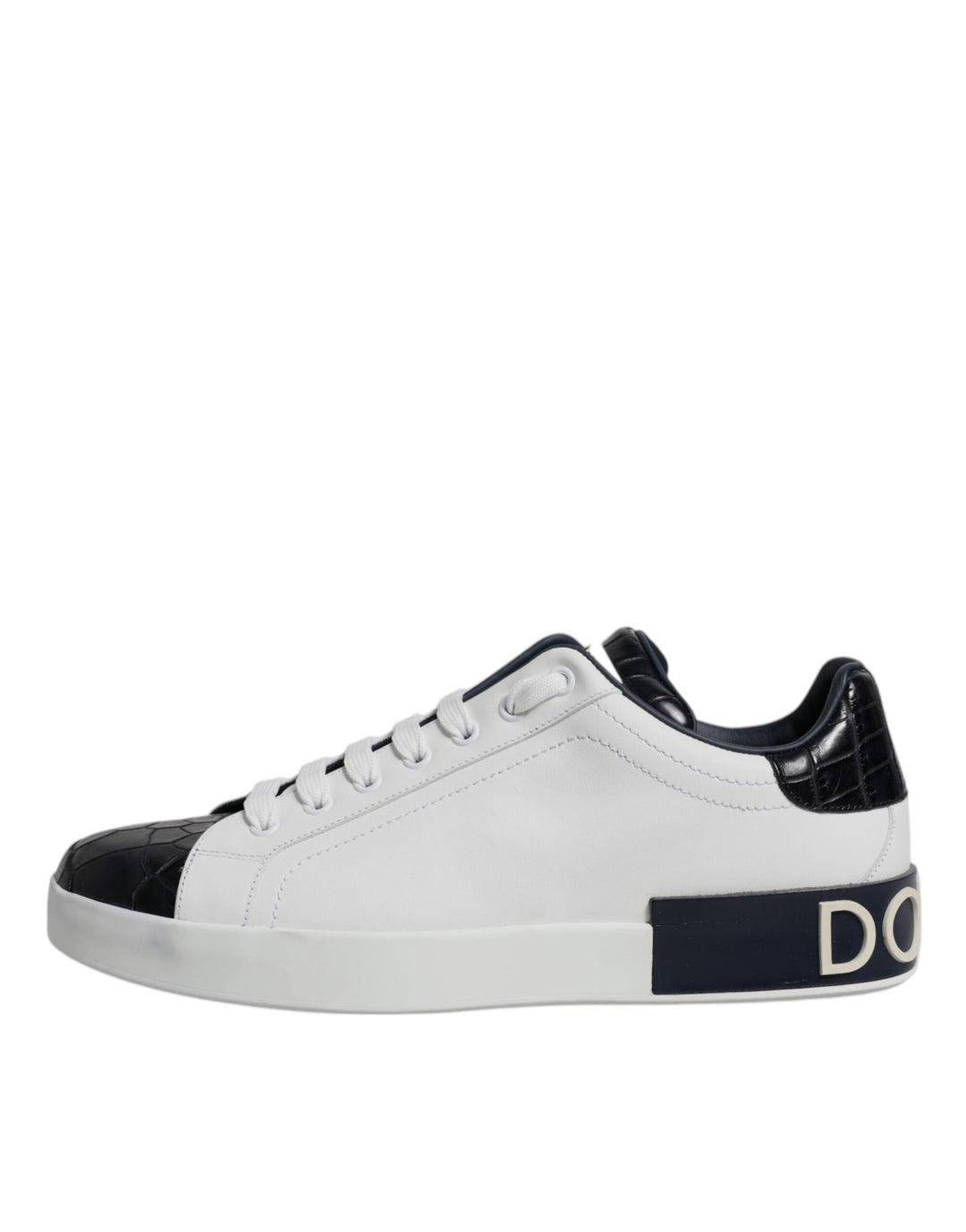 Dolce &amp; Gabbana Sample Sale Dolce &amp; Gabbana White Black Leather Portofino Sneakers Shoes - | Designer outlet