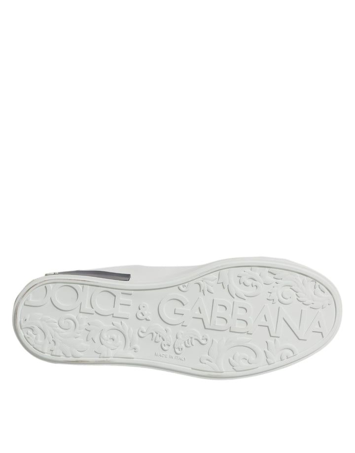 Dolce &amp; Gabbana Sample Sale Dolce &amp; Gabbana White Black Leather Portofino Sneakers Shoes - | Designer outlet