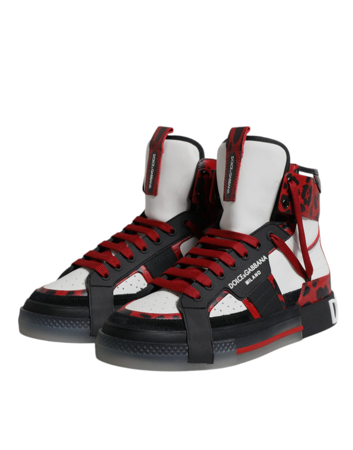 Dolce &amp; Gabbana Sample Sale Dolce &amp; Gabbana Multicolor Leather High Top Sneakers Shoes - | Designer outlet