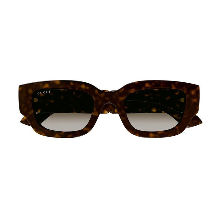 Gucci Sunglasses Square Full Rim, Dark Havana/Gold Frame and Brown Lens GG1558SK002