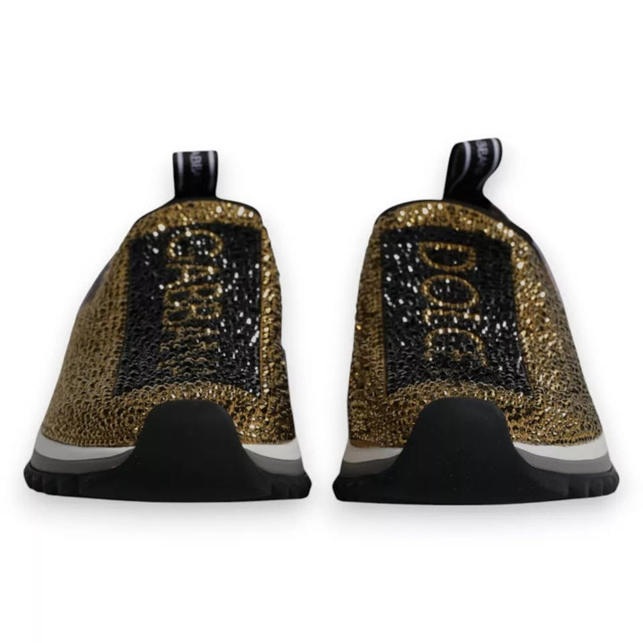 Dolce &amp; Gabbana Sample Sale Dolce &amp; Gabbana Gold Rhinestones Sorrento Sneakers Shoes - | Designer outlet